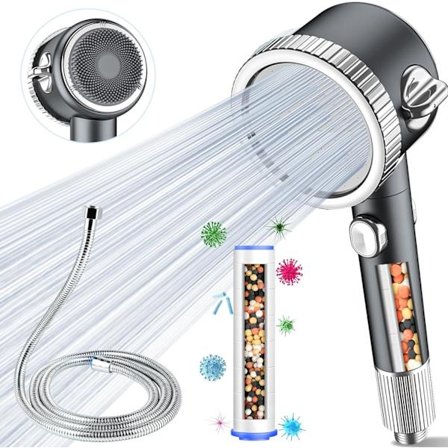 Filter brusehoved Anti Limescale - Højtryks brusehoved med 2M slange