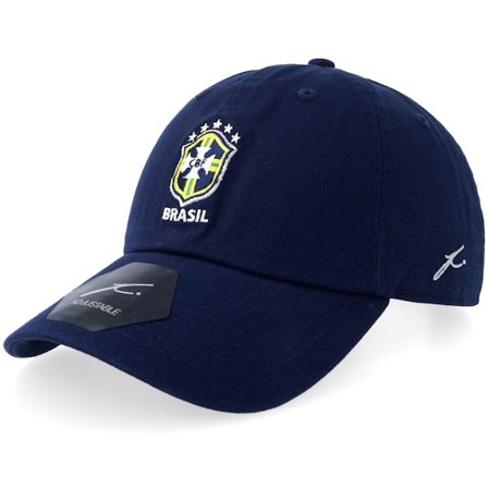 Fan Ink - Football Blå unconstructed Keps - Football Beyond Borders Brazil Navy Dad Cap @ Hatstore