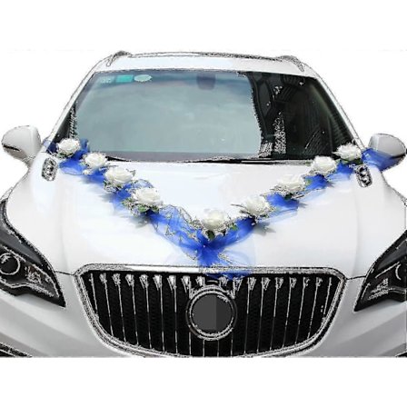 Bryllupsbil Blomsterplade Båndsløjfer Sæt Til Alle Bilmodeller - God