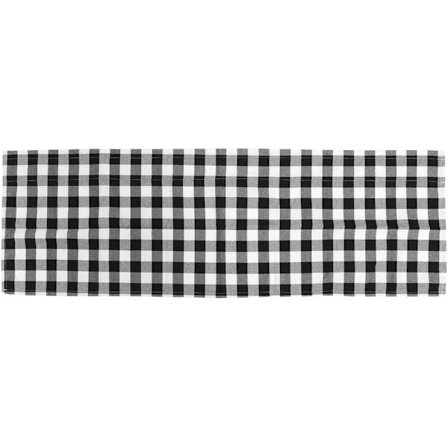 Rutete gardinkapper for kjøkken, gardinkapper i rutete mønster for vindusdekor (svart og hvitt)