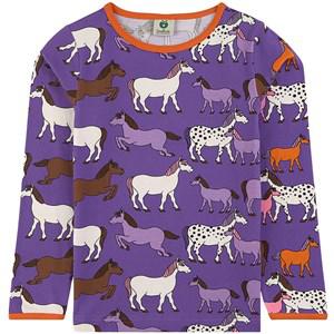Småfolk Purple Heart Horse Printed T-Shirt 2-3 Years - Tops - 2-3 years - Purple