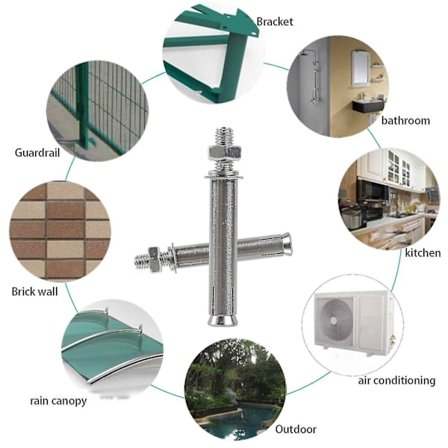M6x80mm Heks Utvidelsesbolter Utvidelseskruer 304 Rustfritt Stål