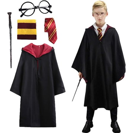 Trollkarlsdräkt, trollkarlsrock med slips, solglasögon