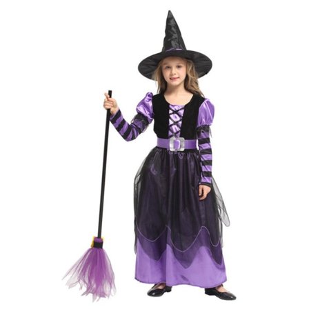 IC Halloween hekse kostume til piger Halloween hekse kjole lilla M