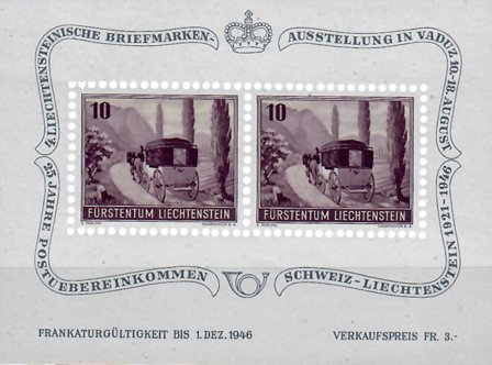 Liechtenstein 1946 - MICHEL BL-4 - Postfrisk