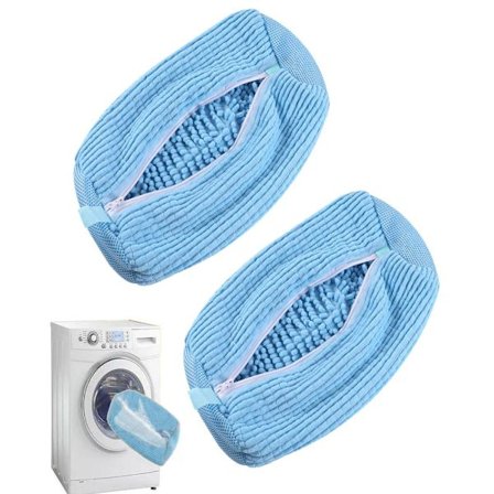 2 stk. Vaskepose til sko til vaskemaskine og tørretumbler, genanvendelig skopose til rengøring -FQ-