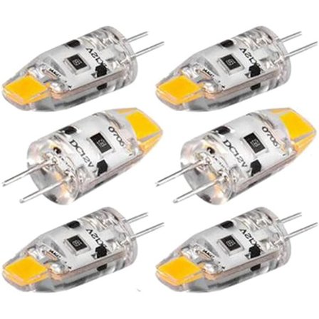 6 st G4 LED-lampa 12V DC Dimbar COB-lampa 1,5W Varmvit 360 Graders Ljusvinkel Ersättning för 15W Halogenlampor
