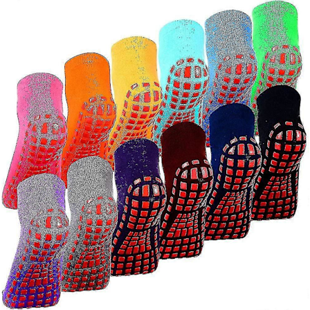 12 Par Ikke-Skli Yoga Sokker Med Grep Kvinner Anti-Skli Sokker Sticky Grippers