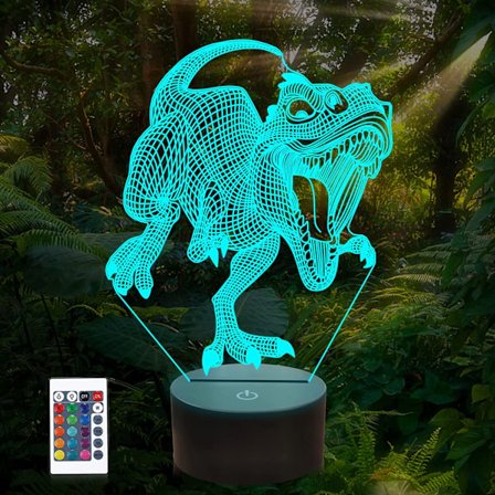 Dinosaurie Nattlampa, Ammonit T Rex 3D Lampa 16 Färger Chang