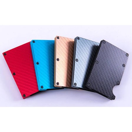 Aluminium Credit Card Holder Fake Carbon Fiber Minimalist Card Wallet RFID Money Clip Business Card Holder Case Men Metal Wallet