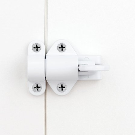 6 pakker selvlukkende låser, hvit fjærdørlås, fjærende bolt lås aluminiumlegering sikkerhetsautomatisk fjær sylinder skyvedørlås