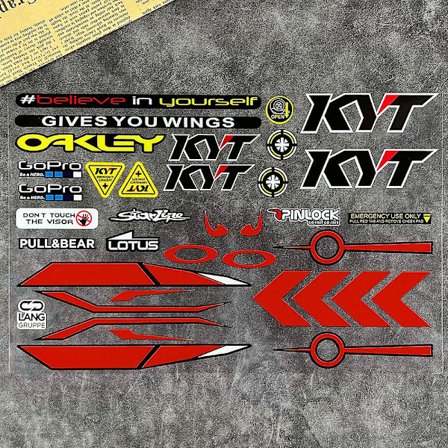 Heijastava kypärätarra visiiri tuulilasi lasi Moto Gp linssitarrat kilpa-ajomoottoripyörätarvikkeet auto pyörä Shoei Hjc Kyt - Tarrat ja tarrat