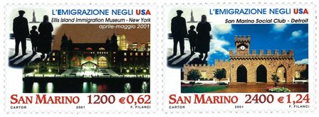 San Marino 2001 - Emigration USA - postfrisk sæt 2v