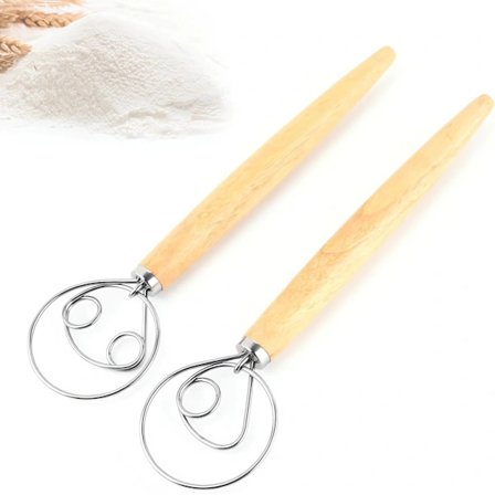 2-pakning Profesjonelle Deigvisper, Dansk Visp, Brøddeigvisp, Eggvisp, for Baking av Brød, Bakverk, Dessert