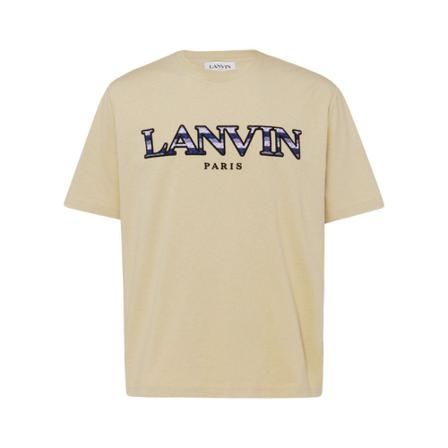 Lanvin, Logo T-Shirt Beżowy, Mężczyzna, Rozmiar: M