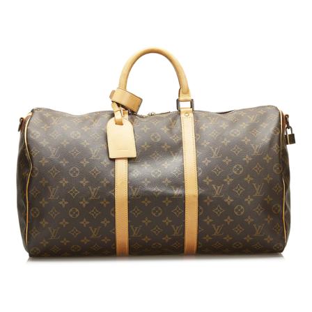 Louis Vuitton Vintage Monogram Keepall Bandouliere 50 Canvas France Brun, Dame Vintage Tasker, Størrelse: ONE Size