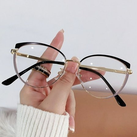 Firkantede briller med anti-blått lys, SVART GRÅSTIL 1