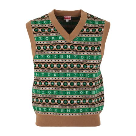 Kenzo Sleeveless Strik Grøn, Herre Slipover