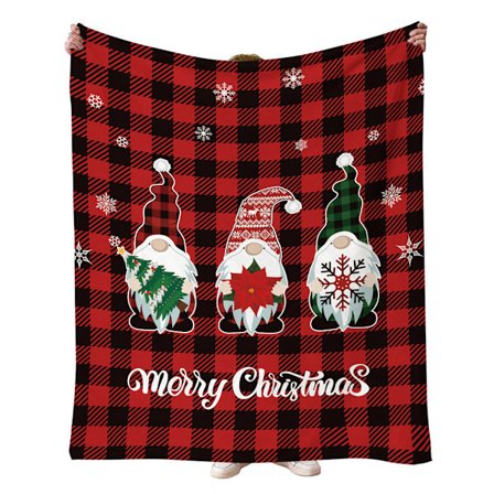 Julfilt, Plädar under 100 kr, 100*130 cm Julpläd för soffa, Mjuk Varm Mysig Vändbar Vintersemesterfilt, Snögubbar