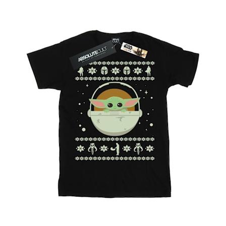 Star Wars Dam/Damer The Mandalorian The Child Jul Bomull Boyfriend T-shirt Black 5XL