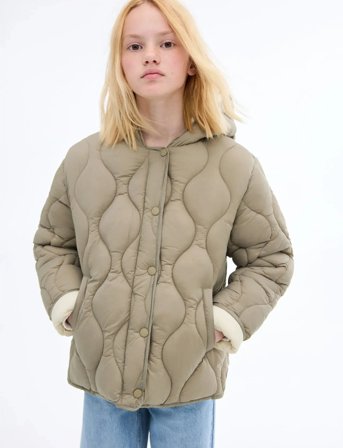Mango Hood Puffer Coat - Beige - 10