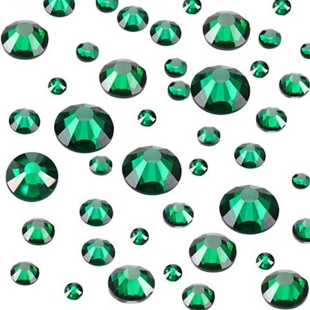 Flade Rhinestones til Neglekunst, mørkegrøn