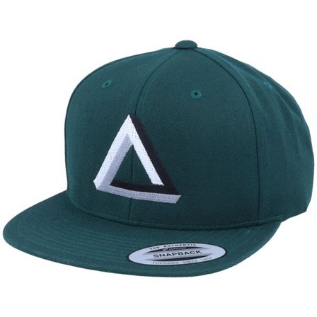 Iconic - Grön Keps - Three Color Impossible Triangle Spruce Snapback @ Hatstore