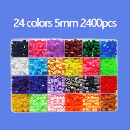 Fuse Beads Kit 24/48 farver 5MM 3D Pixel Puslespil Jernperler Håndlavet Håndværk Dekor DIY Lav Puslespil Højkvalitets Smelteperler Legetøj