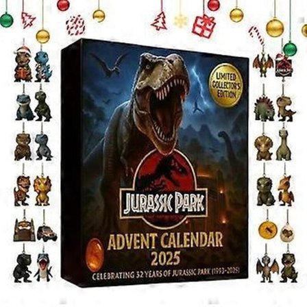 Jurassic Park kalender Jul Dinosaur Adventskalender 2025 24 Dager Akryl F