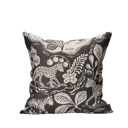 Littlephant Kuddfodral Linne 50x50cm - Wild At Heart Black Kuddar Unisex Svart 50x50 cm
