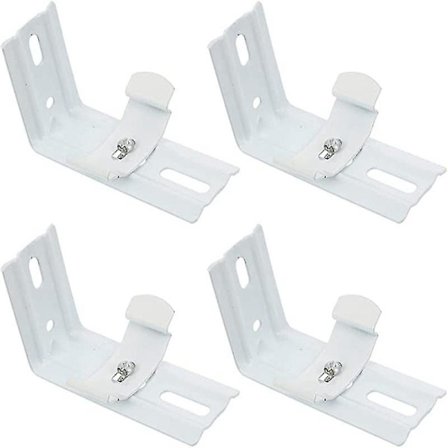 Vertikale Persienner L-Formet Braketter Persienner Gardin Skinne Monteringsbrakett Klips Persienner Utvidelsesramme (4 stk, Hvit)