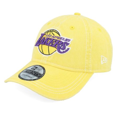New Era - NBA Gul unconstructed Keps - Los Angeles Lakers Washed Contrast 9TWENTY Yellow Dad Cap @ Hatstore