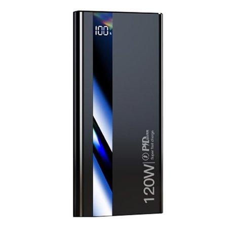 Ulkoakku - LUNAVO - Power Bank 20000 mAh - Kaksois-USB-portti - LCD-näyttö - LED-taskulamppu