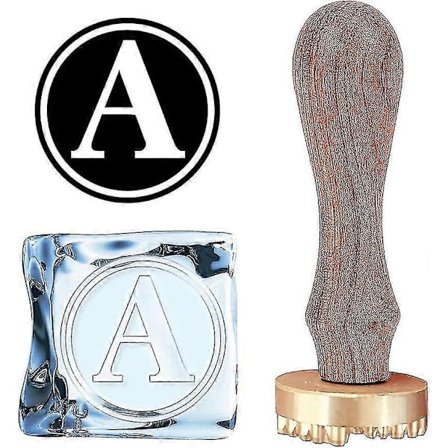 Initialer A Isstämpel Bokstav Iskubstämpel 3 cm med Avtagbart Mässingshuvud Ersättningshandtag i Trä Isbränningsstämpel