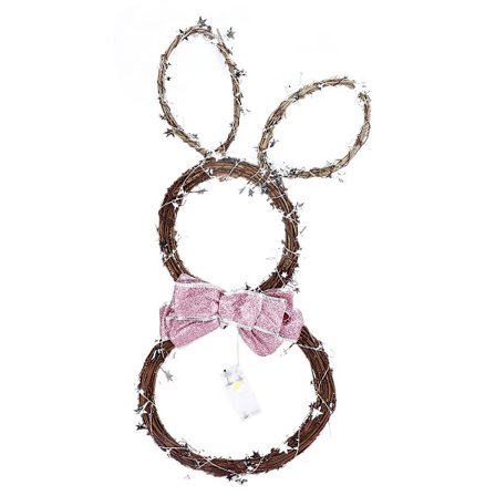 Påskekrans, LED-belyst kaninkrans for KLB