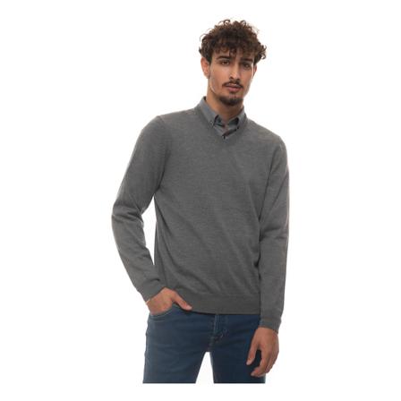 Hugo Boss - Stickade Tröjor - Grå - Herr - Storlek: S, Herr, Storlek: S