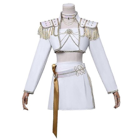 K-Pop Demon Hunters Mira Valkoinen Cosplay Pukusetti - Halloween-juhlapuku naisille, lapsille Mira ilman peruukkia 150cm