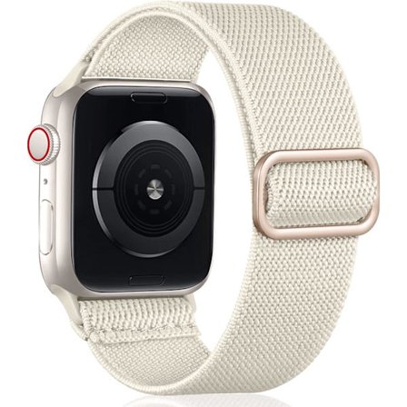 Loop-reim kompatibel med Apple Watch-reim, justerbar strekkbar nylonflettet sportsreim for iWatch SE Serie 9/8/7/6/5/4/3/2/1