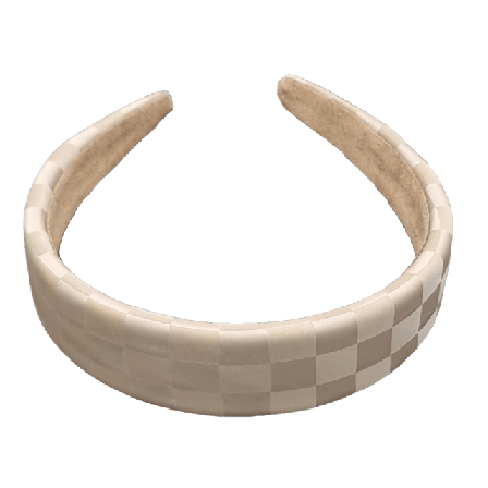 Complement Diadem I Elegant Rutmönster Hårband Dam Beige