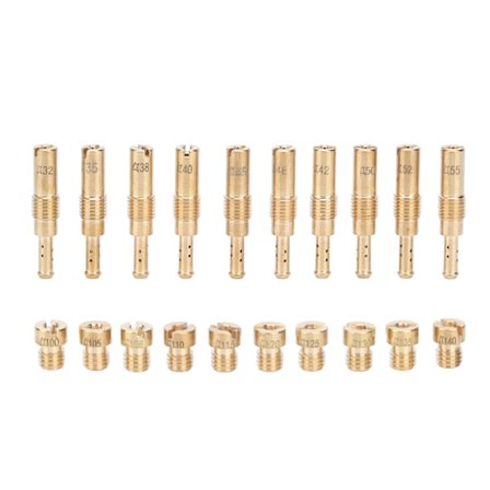 20 kpl Moottoripyörän kaasuttimen pääsuutinsarja, suuttimet, tyhjäkäyntisuuttimet Keihin PWK CVK PE -kaasuttimelle