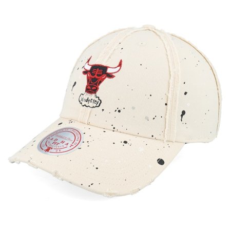 Mitchell & Ness - NBA Beige unconstructed Cap - Chicago Bulls What A Mess Strapback Bone Dad Cap @ Hatstore