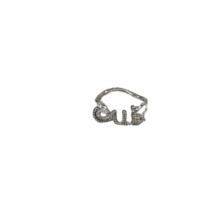 Dior Vintage Pre-Owned Ring Yes T.53 Grå, Dame Vintage Smykker, Størrelse: ONE Size