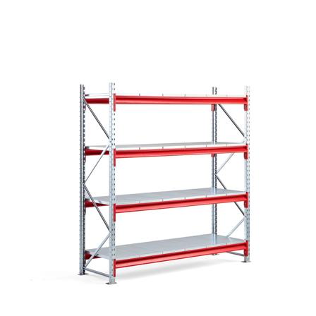 Lagerhylla, grundsektion, 2000x1900x600 mm, 4 plåthyllplan