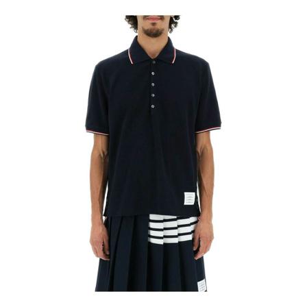 Thom Browne, Polo Shirts Blauw, Heren, Maat:L