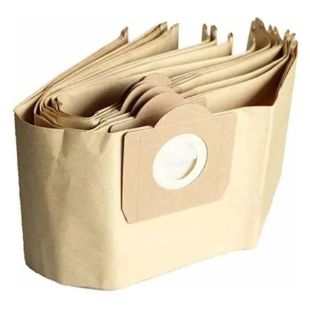 Pölynimuripussit, 5 suoran pölynimuripussin sarja, yhteensopiva Kärcher WD3, WD 3 Premium, WD3200, WD3500P, A2204, A2204, A2534, SE4001 kanssa. -