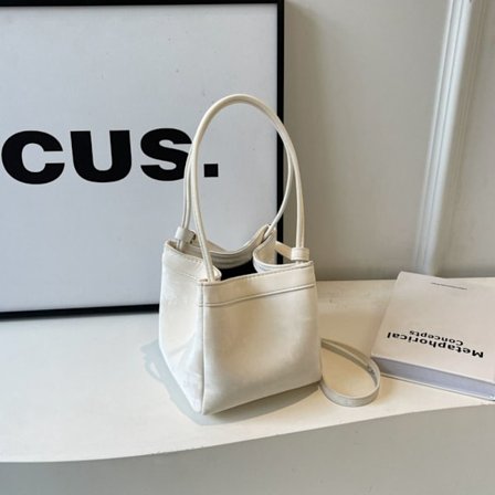 Enkel axel underarmsväska Bucket Bag VIT