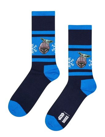 Star Wars Mandalorian Snowflake Sneaker Sock Blue Happy Socks