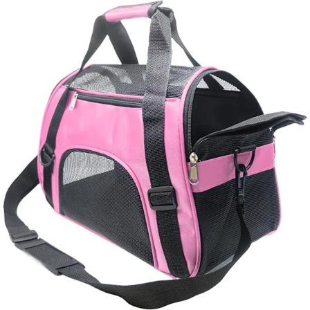 [PL】Lemmikkieläinten kantolaukku pienille kissoille, pennuille, koiranpennuille ja pienille koirille - Lentoyhtiön hyväksymä - Pinkki