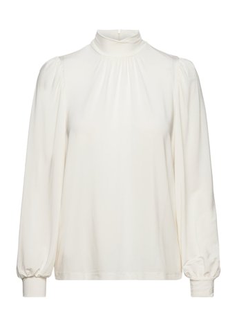 Slfsaya Ls High Neck Top White Selected