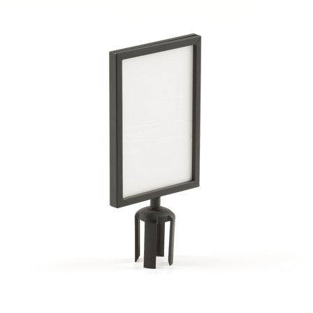 Schildhalter für Absperrsystem mit Band, A4 Hochformat, schwarz